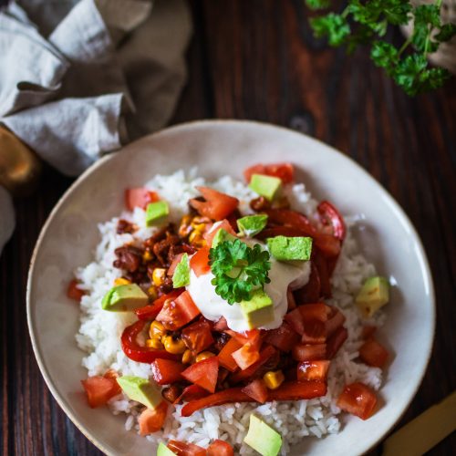 Chorizo-Gemüsepfanne mit Reis